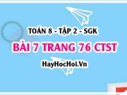 Bài 7 trang 76 Toán 8 Tập 2 Chân trời sáng tạo